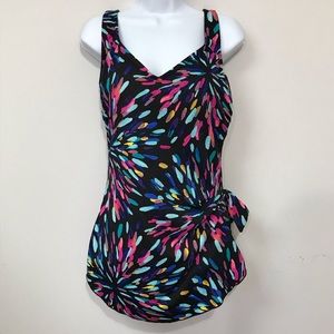 Maxine of Hollywood Sarong Swim Dress NWT